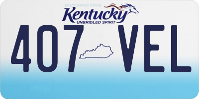 KY license plate 407VEL