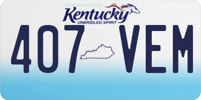 KY license plate 407VEM