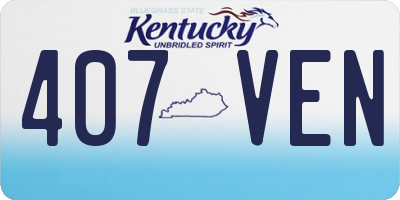 KY license plate 407VEN