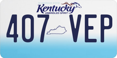 KY license plate 407VEP
