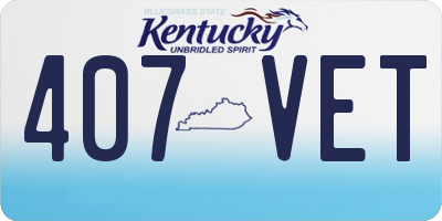 KY license plate 407VET