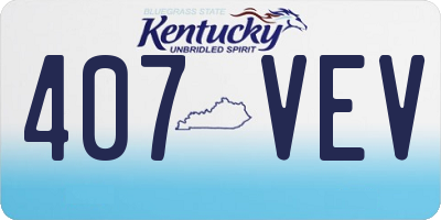 KY license plate 407VEV