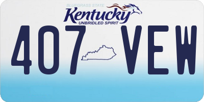 KY license plate 407VEW