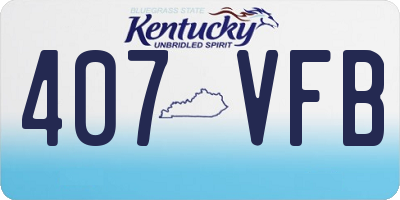 KY license plate 407VFB