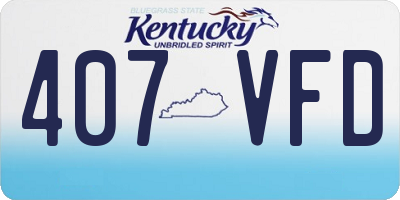 KY license plate 407VFD