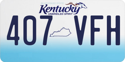 KY license plate 407VFH