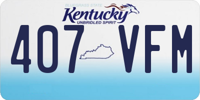 KY license plate 407VFM