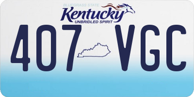 KY license plate 407VGC
