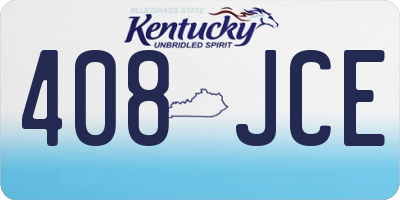 KY license plate 408JCE