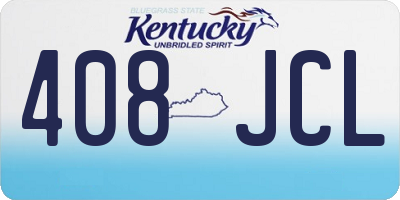 KY license plate 408JCL