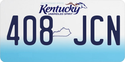 KY license plate 408JCN