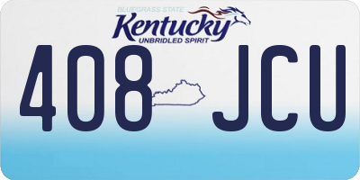 KY license plate 408JCU