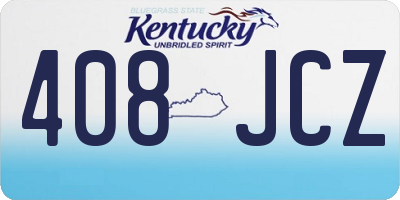 KY license plate 408JCZ