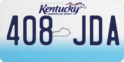 KY license plate 408JDA