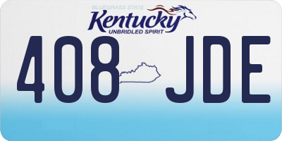 KY license plate 408JDE