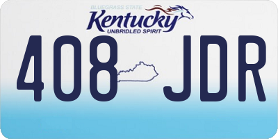 KY license plate 408JDR
