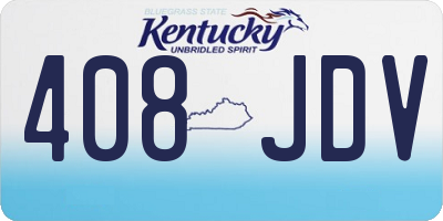 KY license plate 408JDV