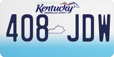 KY license plate 408JDW