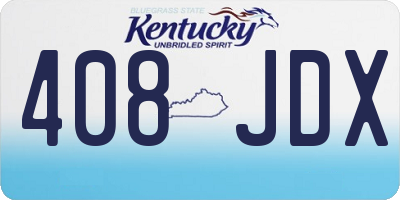 KY license plate 408JDX