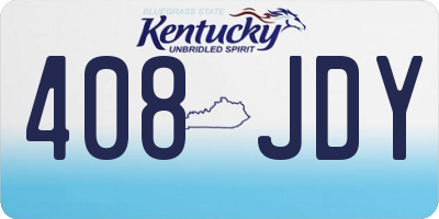 KY license plate 408JDY