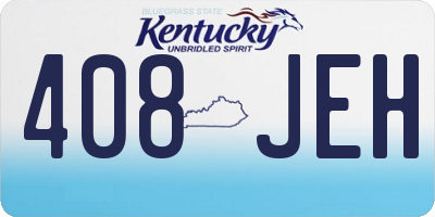 KY license plate 408JEH