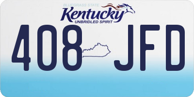 KY license plate 408JFD