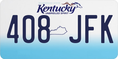 KY license plate 408JFK