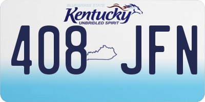 KY license plate 408JFN