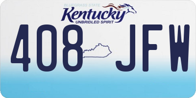 KY license plate 408JFW