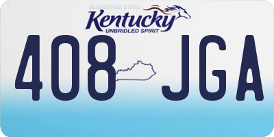 KY license plate 408JGA
