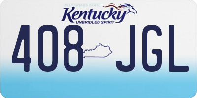 KY license plate 408JGL
