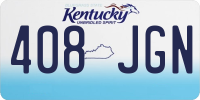 KY license plate 408JGN