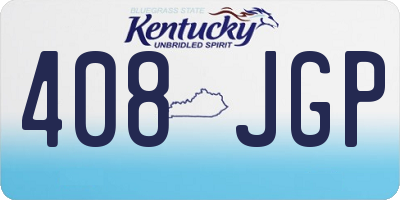KY license plate 408JGP