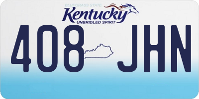 KY license plate 408JHN