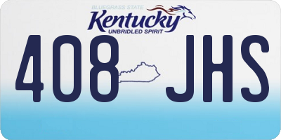 KY license plate 408JHS