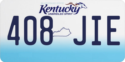 KY license plate 408JIE
