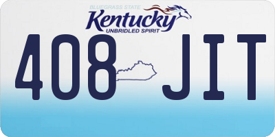 KY license plate 408JIT