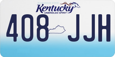 KY license plate 408JJH