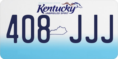 KY license plate 408JJJ