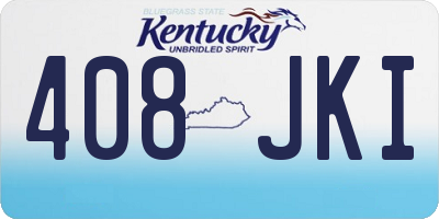 KY license plate 408JKI