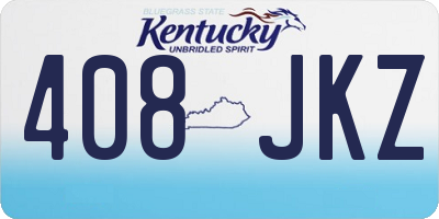 KY license plate 408JKZ