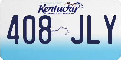 KY license plate 408JLY