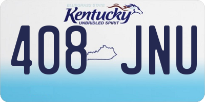 KY license plate 408JNU