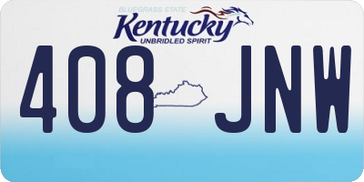 KY license plate 408JNW