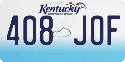 KY license plate 408JOF