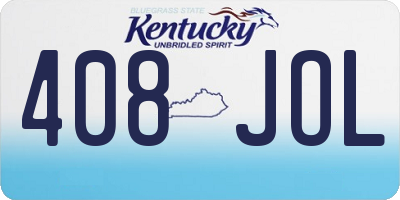 KY license plate 408JOL