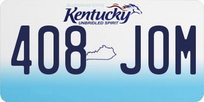 KY license plate 408JOM