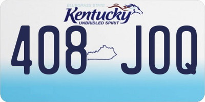 KY license plate 408JOQ