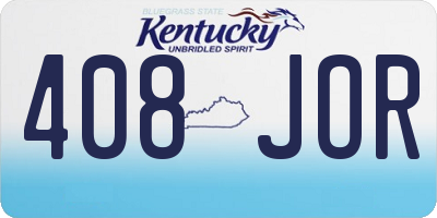 KY license plate 408JOR