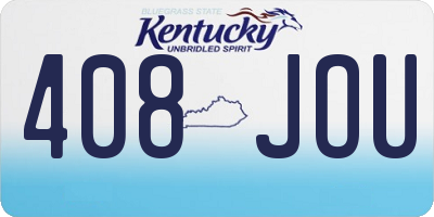 KY license plate 408JOU